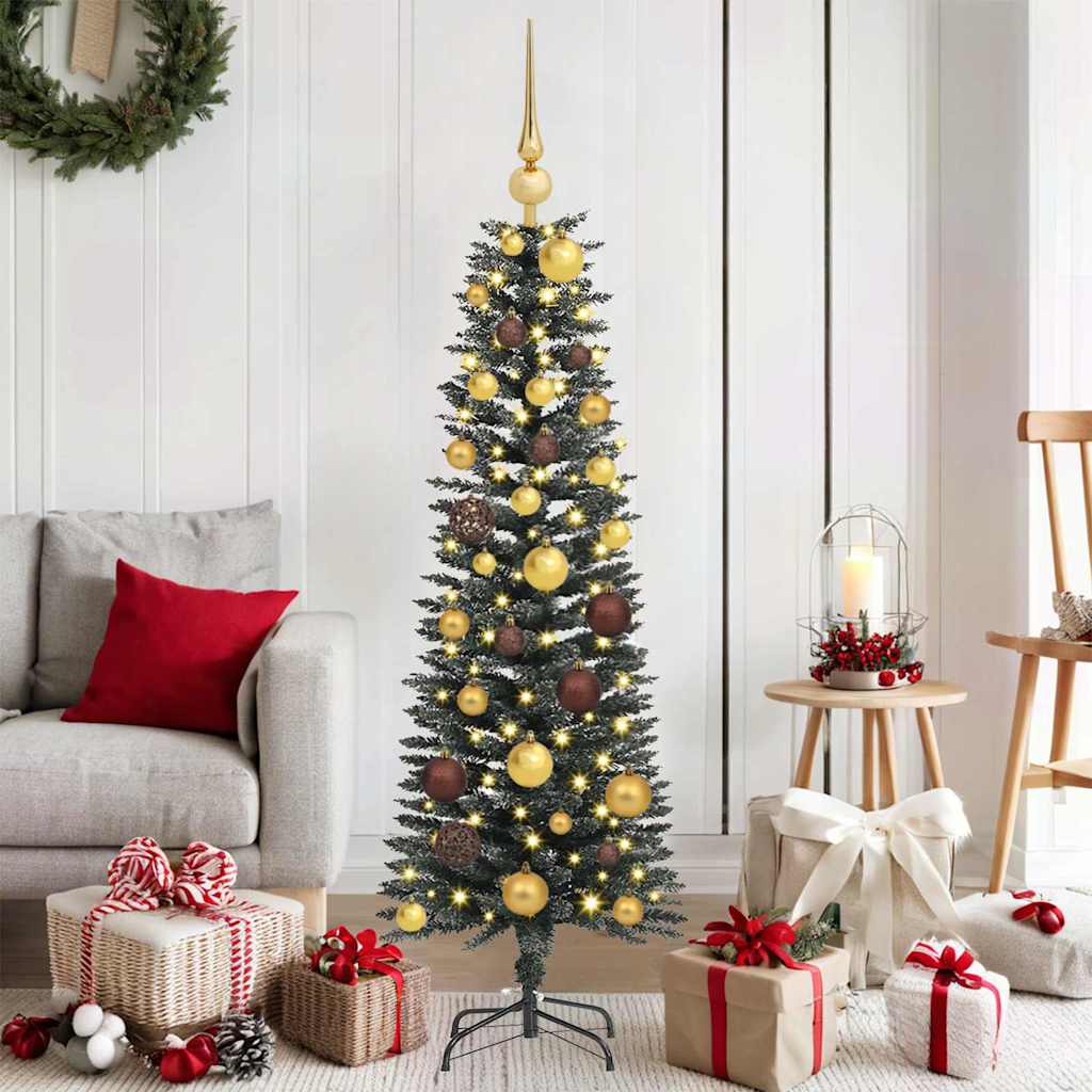 Artificial Christmas Tree with 150 LEDs Green 47.24 in