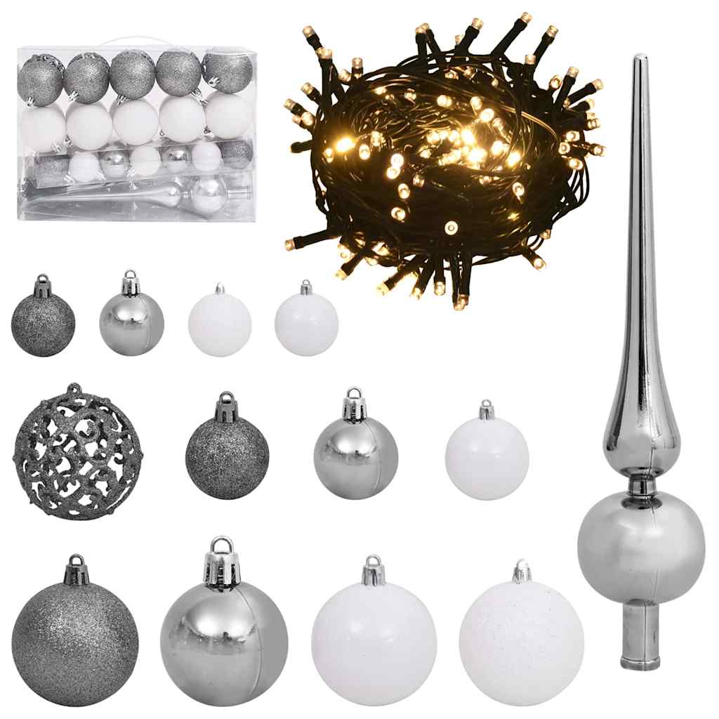 Artificial Christmas Tree with 150 LEDs White 47.24 in