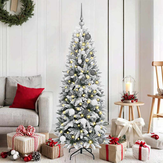 Artificial Christmas Tree with 150 LEDs White 63 x 63 x 150 cm