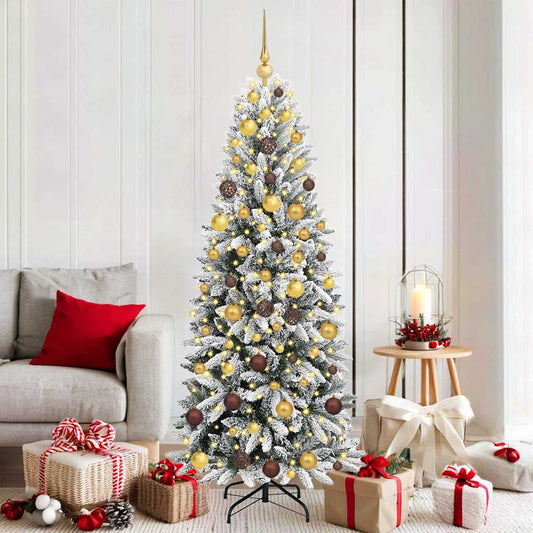 Artificial Christmas Tree with 300 LEDs White 70.87 in