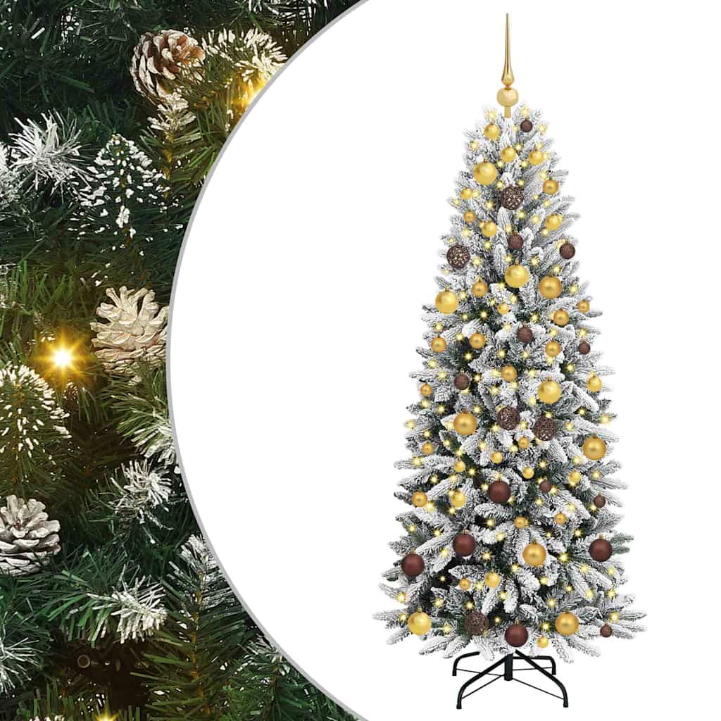 Artificial Christmas Tree with 300 LEDs White 70.87 in