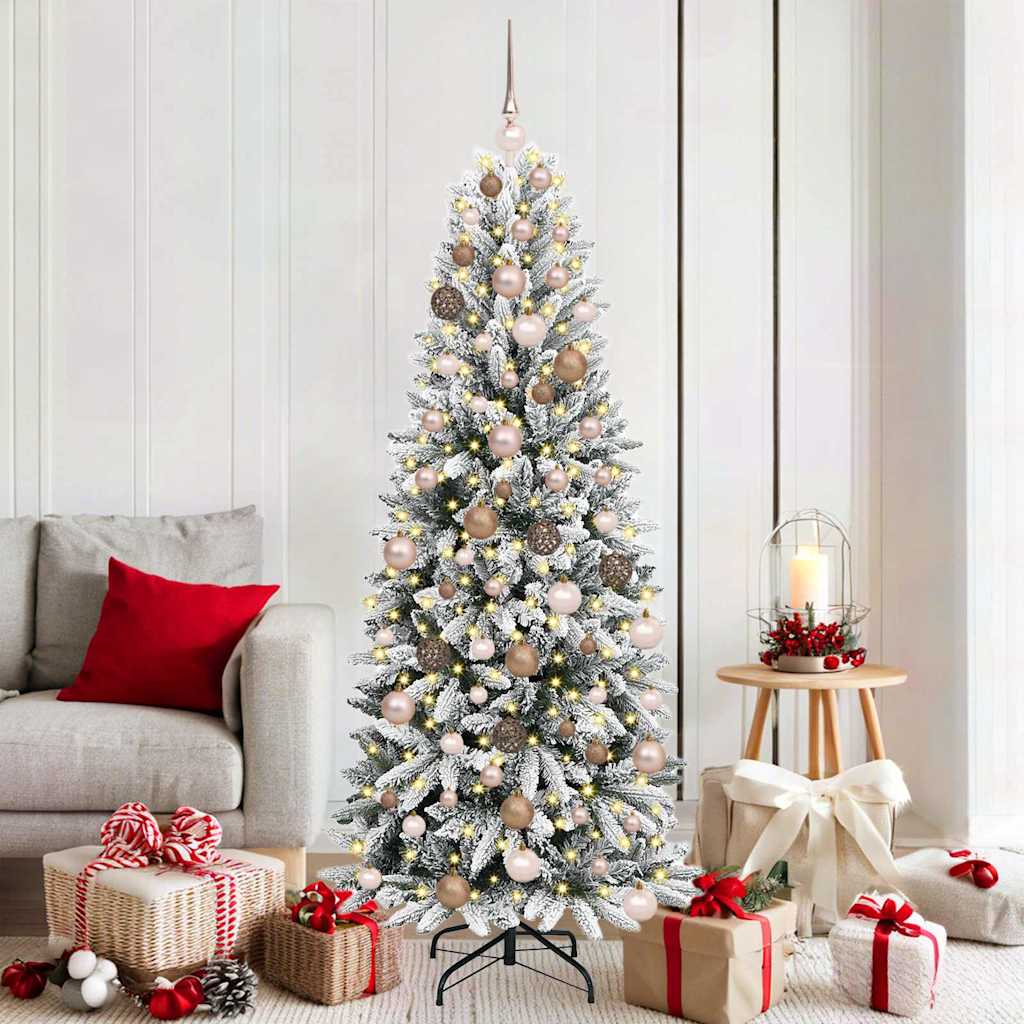 Artificial Christmas Tree with 300 LEDs White 70.87 in