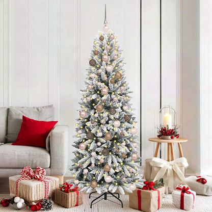 Artificial Christmas Tree with 300 LEDs White 70.87 in