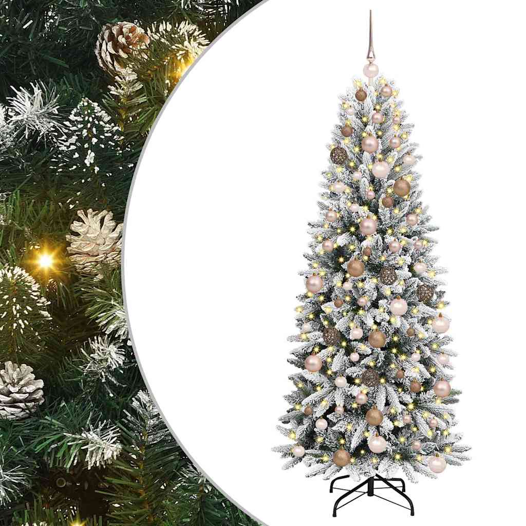 Artificial Christmas Tree with 300 LEDs White 70.87 in