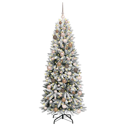 Artificial Christmas Tree with 300 LEDs White 70.87 in