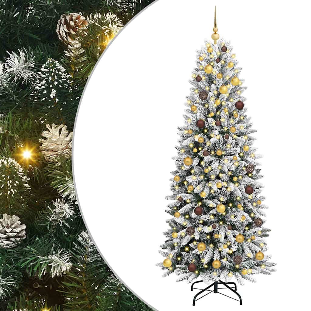 Artificial Christmas Tree with 300 LEDs White 78 x 78 x 210 cm
