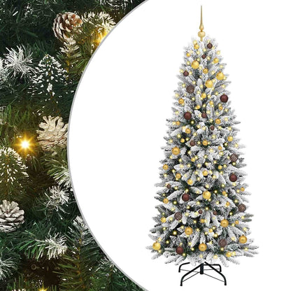 Artificial Christmas Tree with 300 LEDs White 78 x 78 x 210 cm