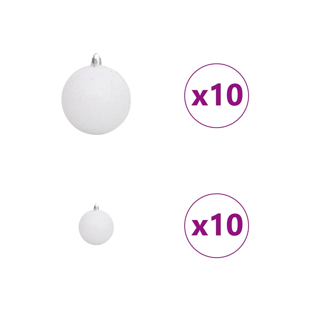 Artificial Christmas Tree with 300 LEDs White 78 x 78 x 210 cm