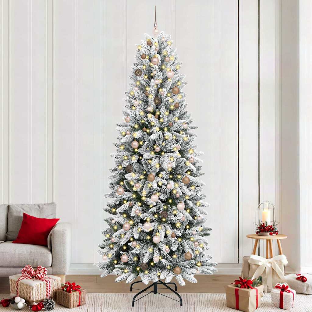 Artificial Christmas Tree with 300 LEDs White 94.49 in