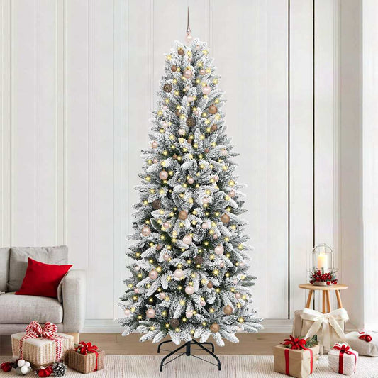 Artificial Christmas Tree with 300 LEDs White 94.49 in