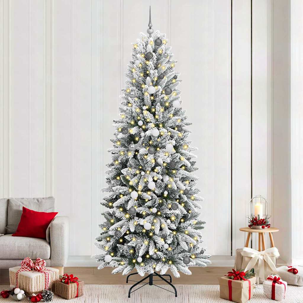 Artificial Christmas Tree with 300 LEDs White 94.49 in