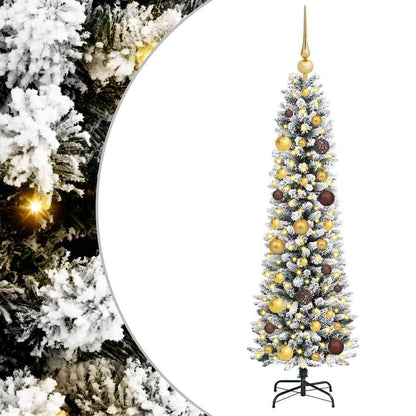 Artificial Christmas Tree White 59.1" PVC and Metal and Plastic