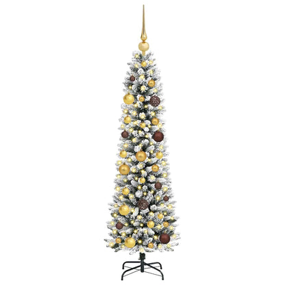 Artificial Christmas Tree White 59.1" PVC and Metal and Plastic