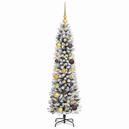 Artificial Christmas Tree White 59.1" PVC and Metal and Plastic