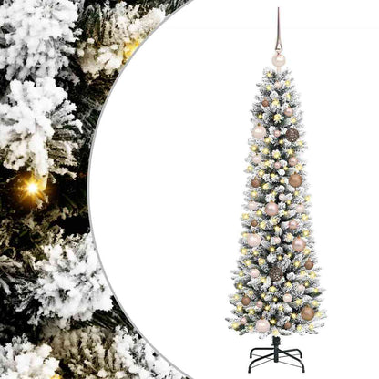 Artificial Christmas Tree White 59.1" PVC and Metal and Plastic