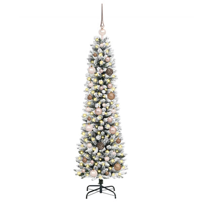 Artificial Christmas Tree White 59.1" PVC and Metal and Plastic
