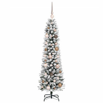 Artificial Christmas Tree White 59.1" PVC and Metal and Plastic