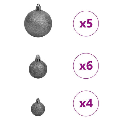 Artificial Christmas Tree White 59.1" PVC and Metal and Plastic
