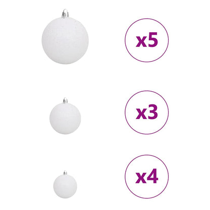 Artificial Christmas Tree White 59.1" PVC and Metal and Plastic