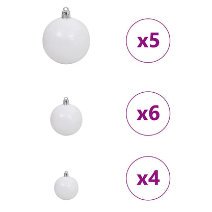 Artificial Christmas Tree White 59.1" PVC and Metal and Plastic
