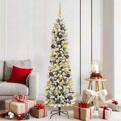 Artificial Christmas Tree White 70.9" PVC and Metal and Plastic