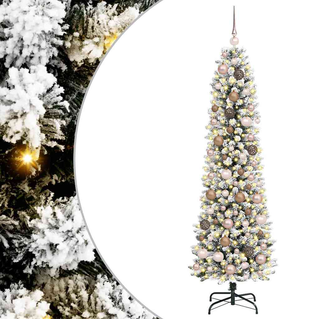 Artificial Christmas Tree White 70.9" PVC and Metal and Plastic