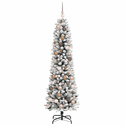 Artificial Christmas Tree White 70.9" PVC and Metal and Plastic