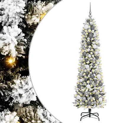 Artificial Christmas Tree White 70.9" PVC and Metal and Plastic