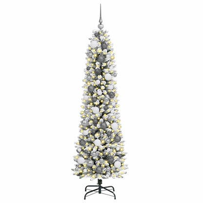 Artificial Christmas Tree White 70.9" PVC and Metal and Plastic
