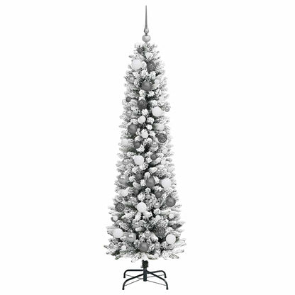 Artificial Christmas Tree White 70.9" PVC and Metal and Plastic