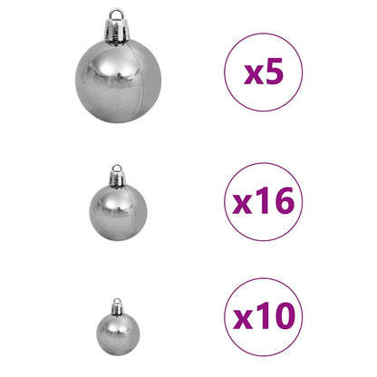 Artificial Christmas Tree White 70.9" PVC and Metal and Plastic