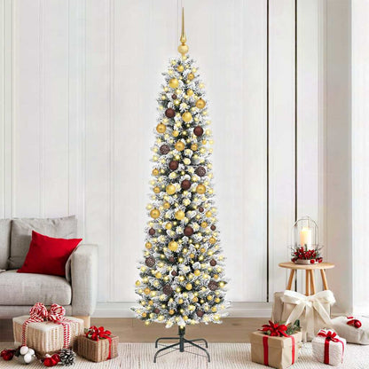 Artificial Christmas Tree White 82.7" PVC and Metal and Plastic