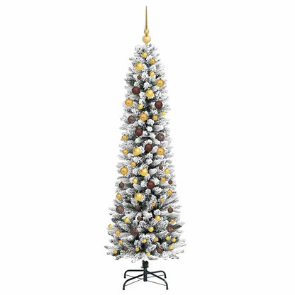 Artificial Christmas Tree White 82.7" PVC and Metal and Plastic