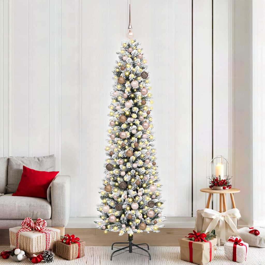 Artificial Christmas Tree White 82.7" PVC and Metal and Plastic