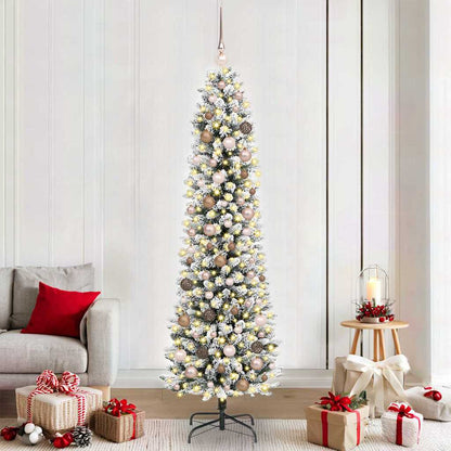 Artificial Christmas Tree White 82.7" PVC and Metal and Plastic