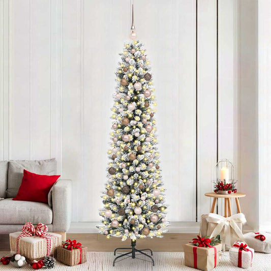 Artificial Christmas Tree White 82.7" PVC and Metal and Plastic