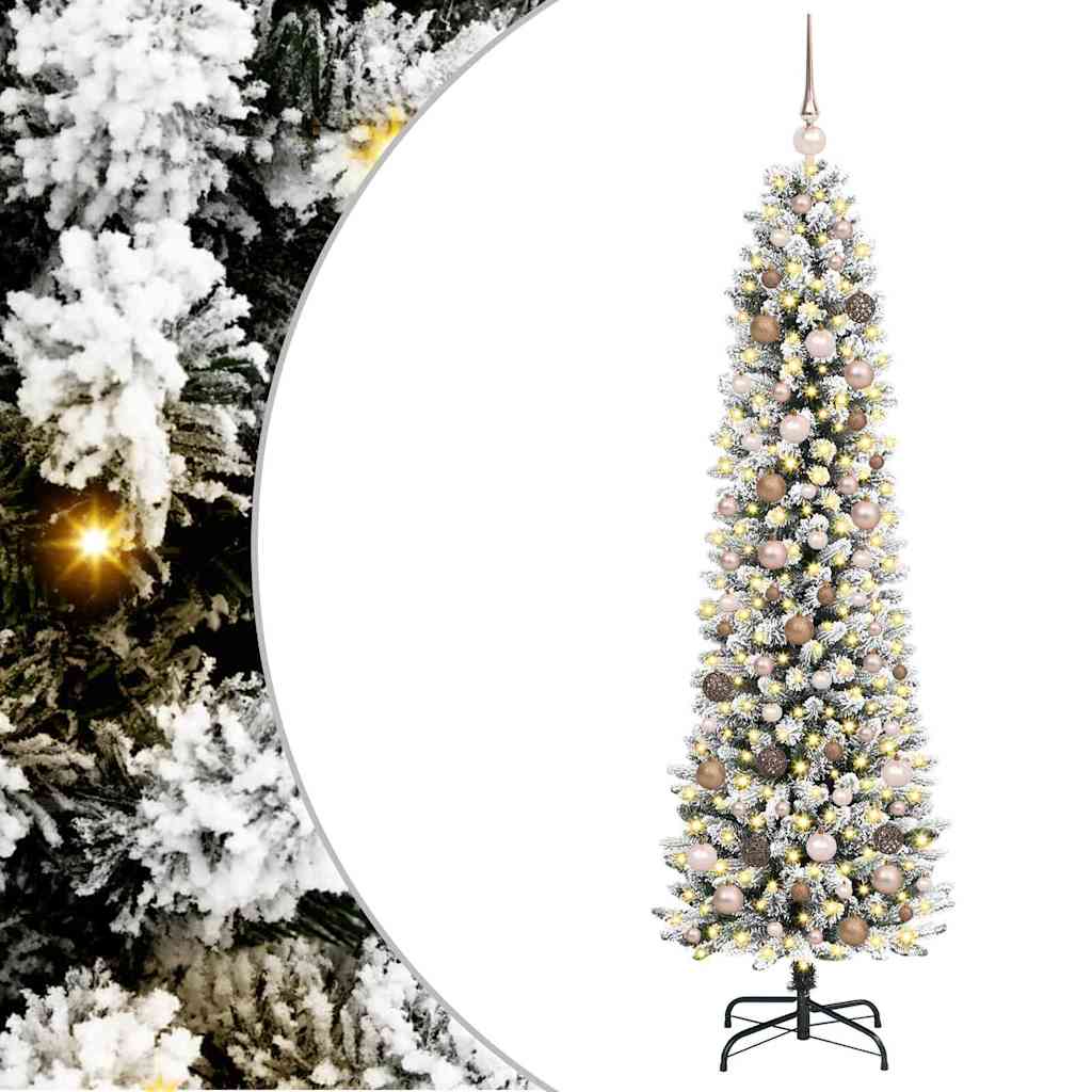Artificial Christmas Tree White 82.7" PVC and Metal and Plastic