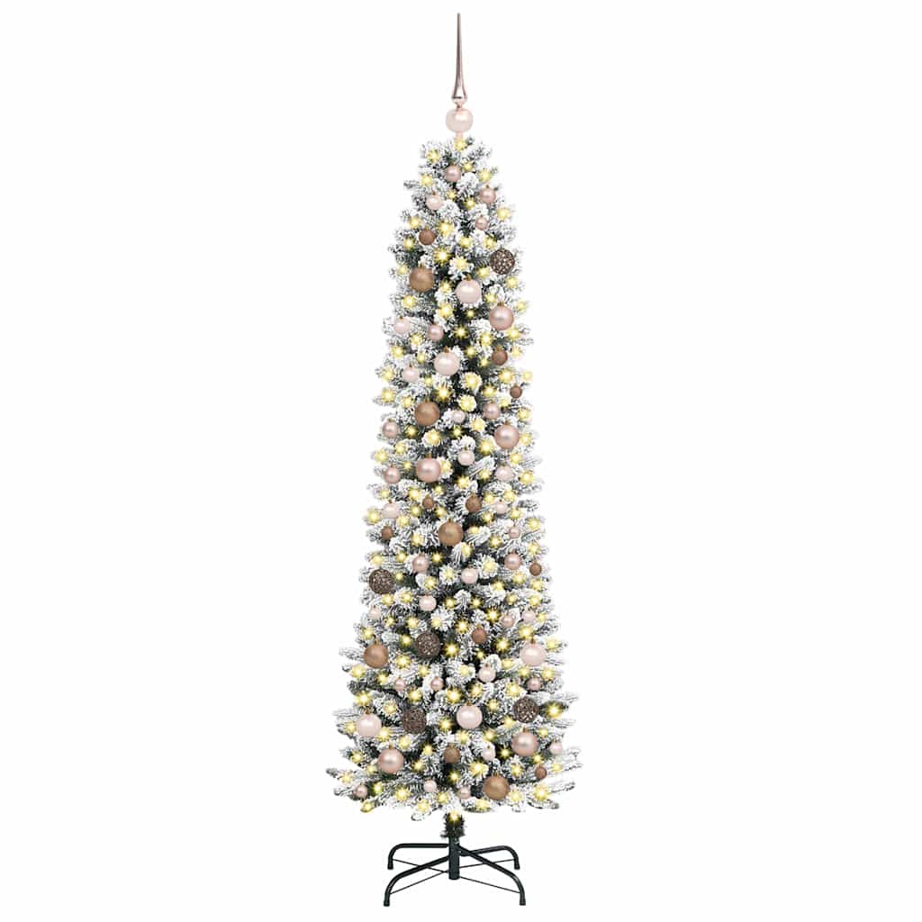 Artificial Christmas Tree White 82.7" PVC and Metal and Plastic