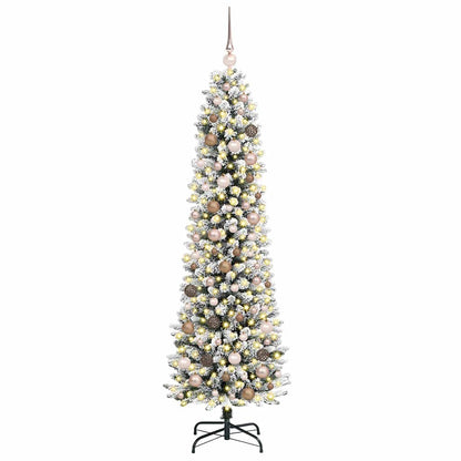 Artificial Christmas Tree White 82.7" PVC and Metal and Plastic
