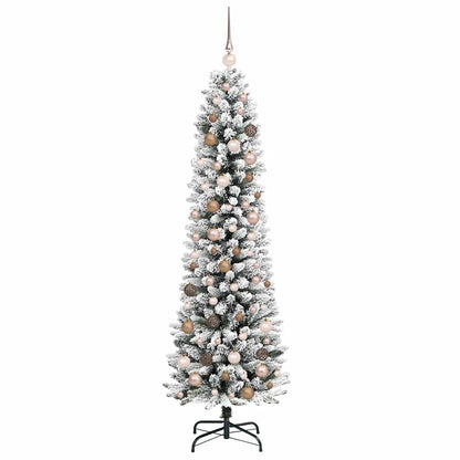Artificial Christmas Tree White 82.7" PVC and Metal and Plastic