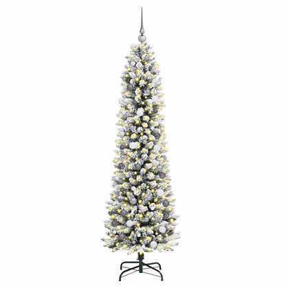 Artificial Christmas Tree White 82.7" PVC and Metal and Plastic