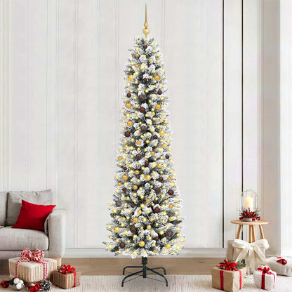 Artificial Christmas Tree White 94.5" PVC and Metal and Plastic