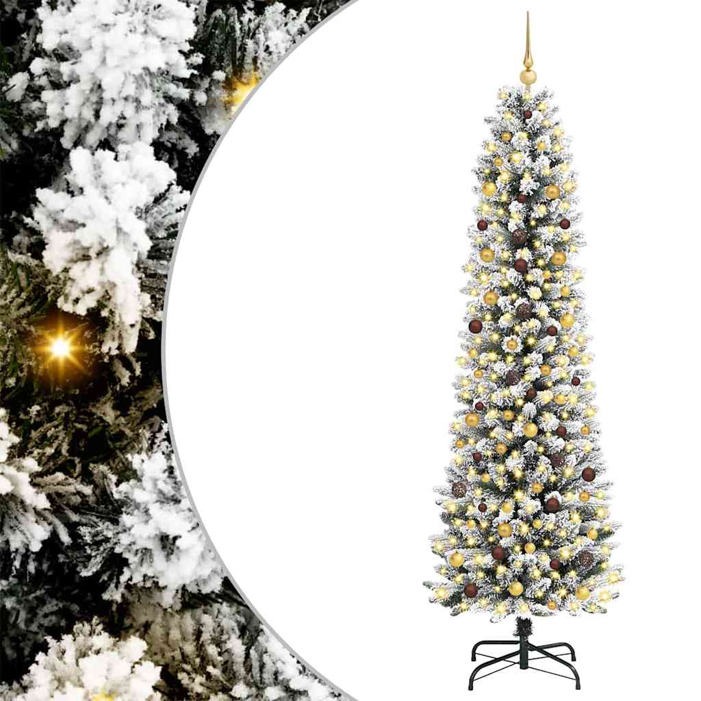 Artificial Christmas Tree White 94.5" PVC and Metal and Plastic