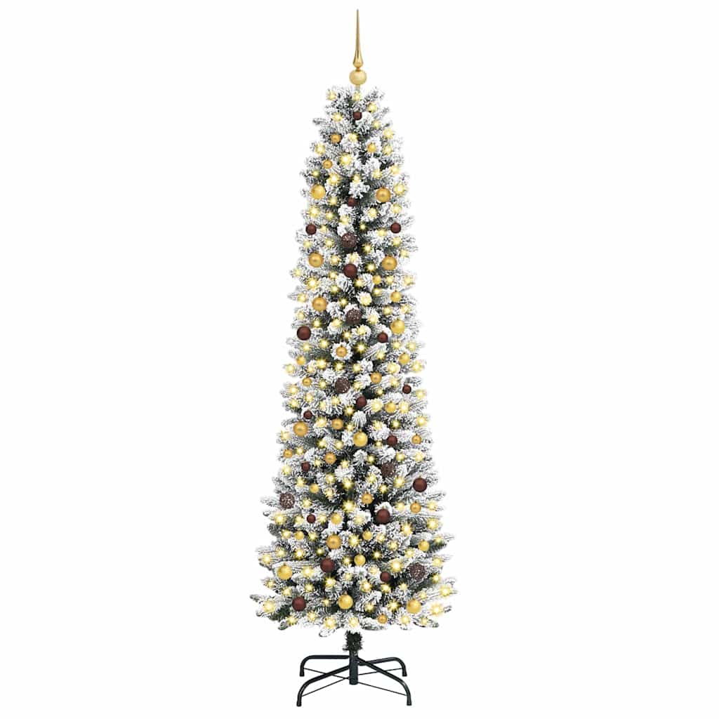 Artificial Christmas Tree White 94.5" PVC and Metal and Plastic