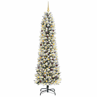 Artificial Christmas Tree White 94.5" PVC and Metal and Plastic