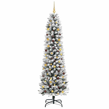 Artificial Christmas Tree White 94.5" PVC and Metal and Plastic