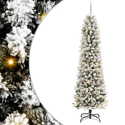 Artificial Christmas Tree White 94.5" PVC and Metal and Plastic