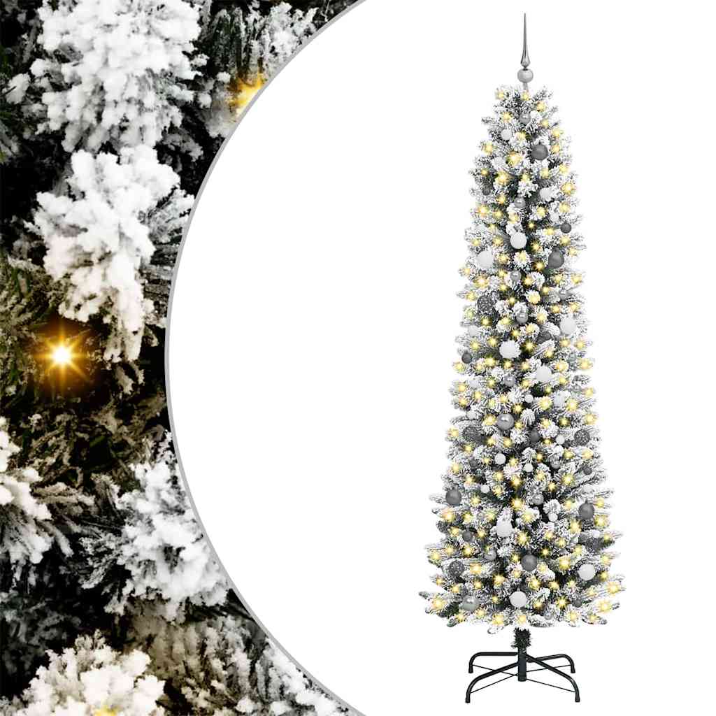 Artificial Christmas Tree White 94.5" PVC and Metal and Plastic
