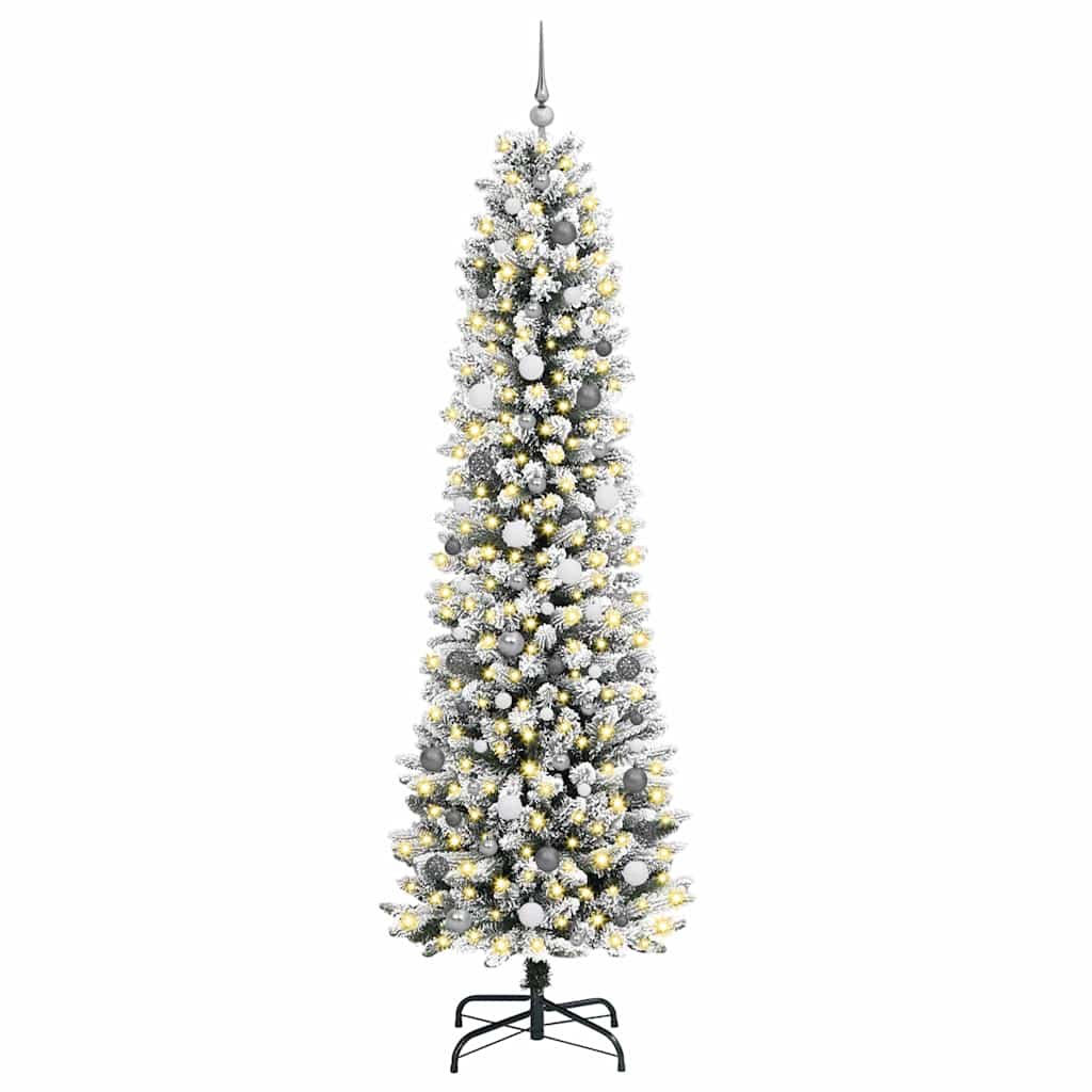 Artificial Christmas Tree White 94.5" PVC and Metal and Plastic