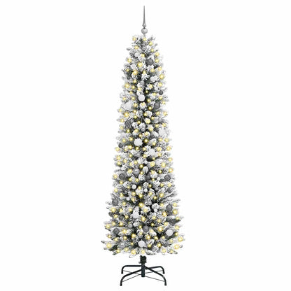 Artificial Christmas Tree White 94.5" PVC and Metal and Plastic